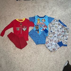 Lot of 3 Paw Patrol Pajamas Size 5T